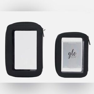 Cosmetic Bag - Glo Tech 3 Piece Set Cosmetic Bag Duo +Compact Mirror, Black
